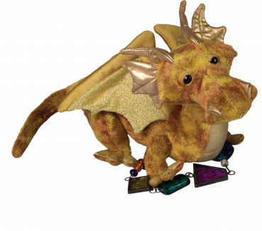 Cuddle Toys Drache „Topaz“ gold: Plüschtier, Größe: 38cm